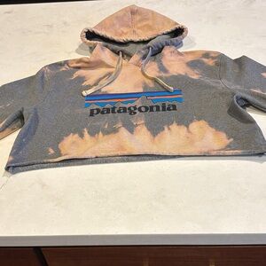 Patagonia Gray and Orange Tie-Dye Hoodie